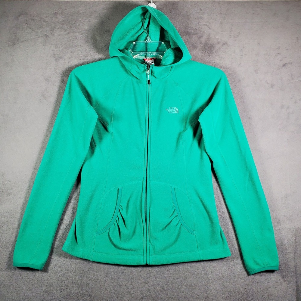 The North Face Fleece Jacket Womens S Green‎ Polortec Hooded Full Zip Gorpcore
